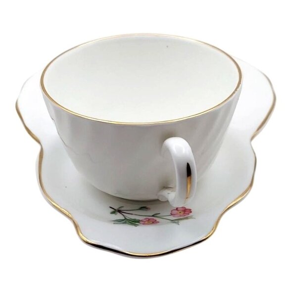 Vintage Royal Kent Staffordshire England Floral Porcelain Cup & Snack Tray Set - Picture 4 of 8